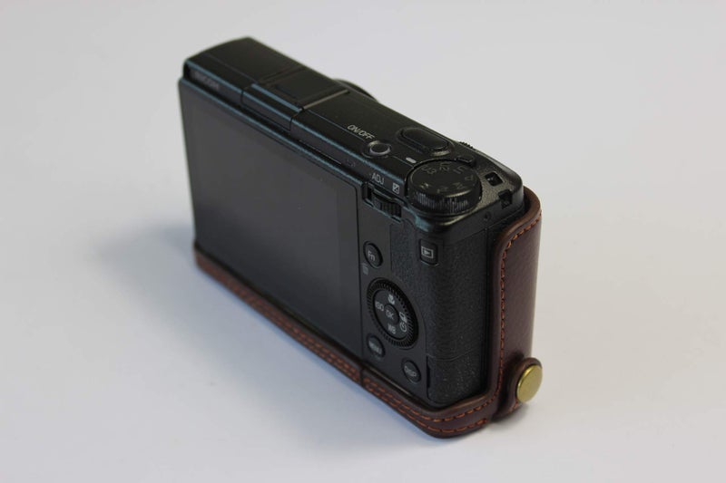 BolinUS Ricoh GR III Case, BolinUS Handmade Genuine Real Leather Half Camera Case Bag Cover for Ricoh GR III Bottom Opening Version + Hand Strap (Coffee) - Image 3